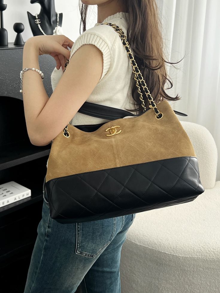 C 25B 스웨이드 쇼핑백 스몰