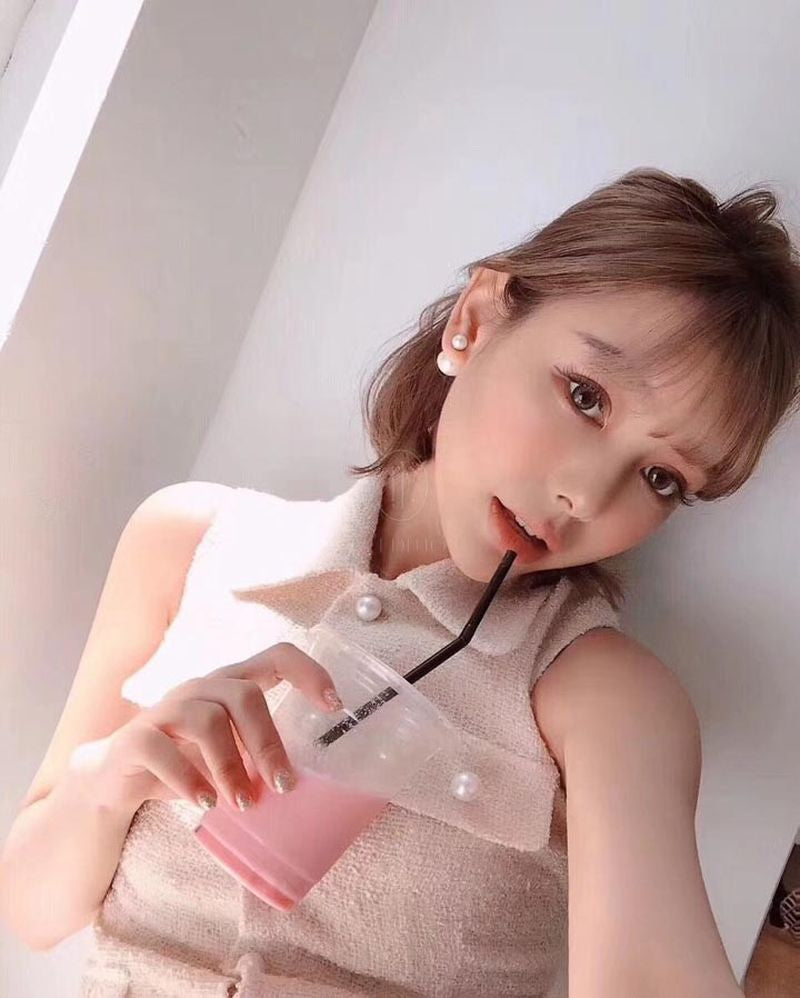 디올 더블 진주 귀걸이