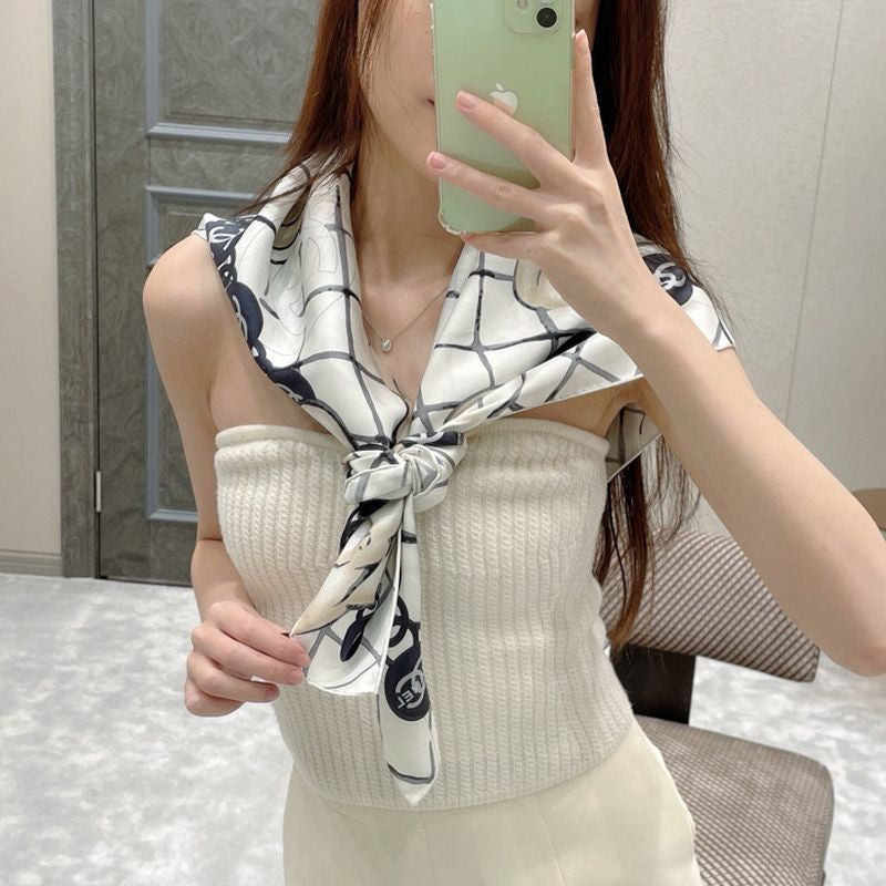 C 까멜리아 스카프 실크 스카프