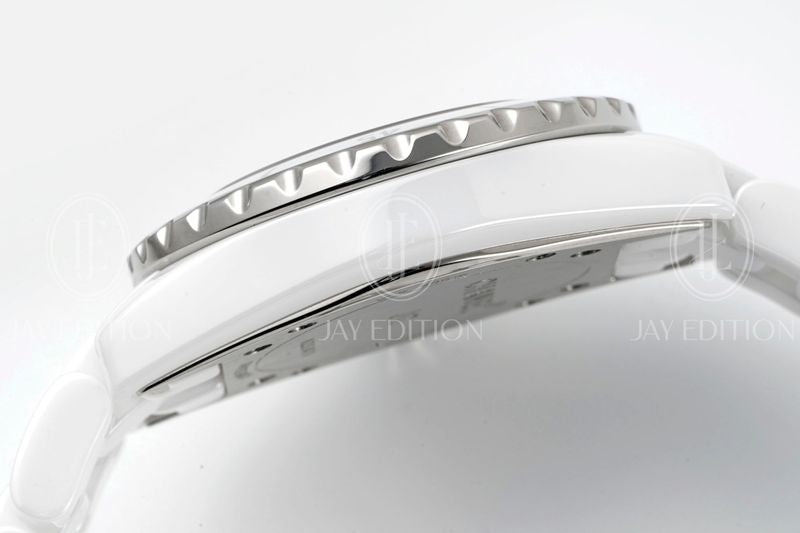 C J12 워치 33mm 화이트 다이아 인디케이터 쿼츠