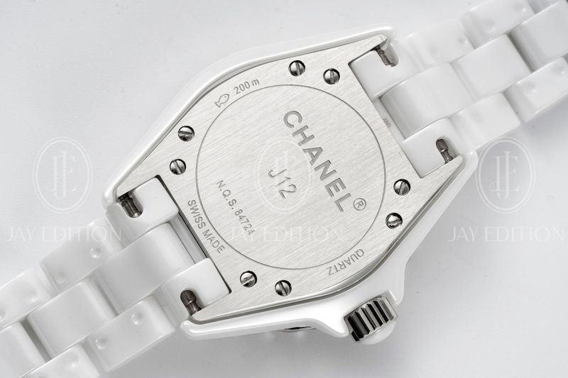 C J12 워치 33mm 화이트 다이아 인디케이터 쿼츠