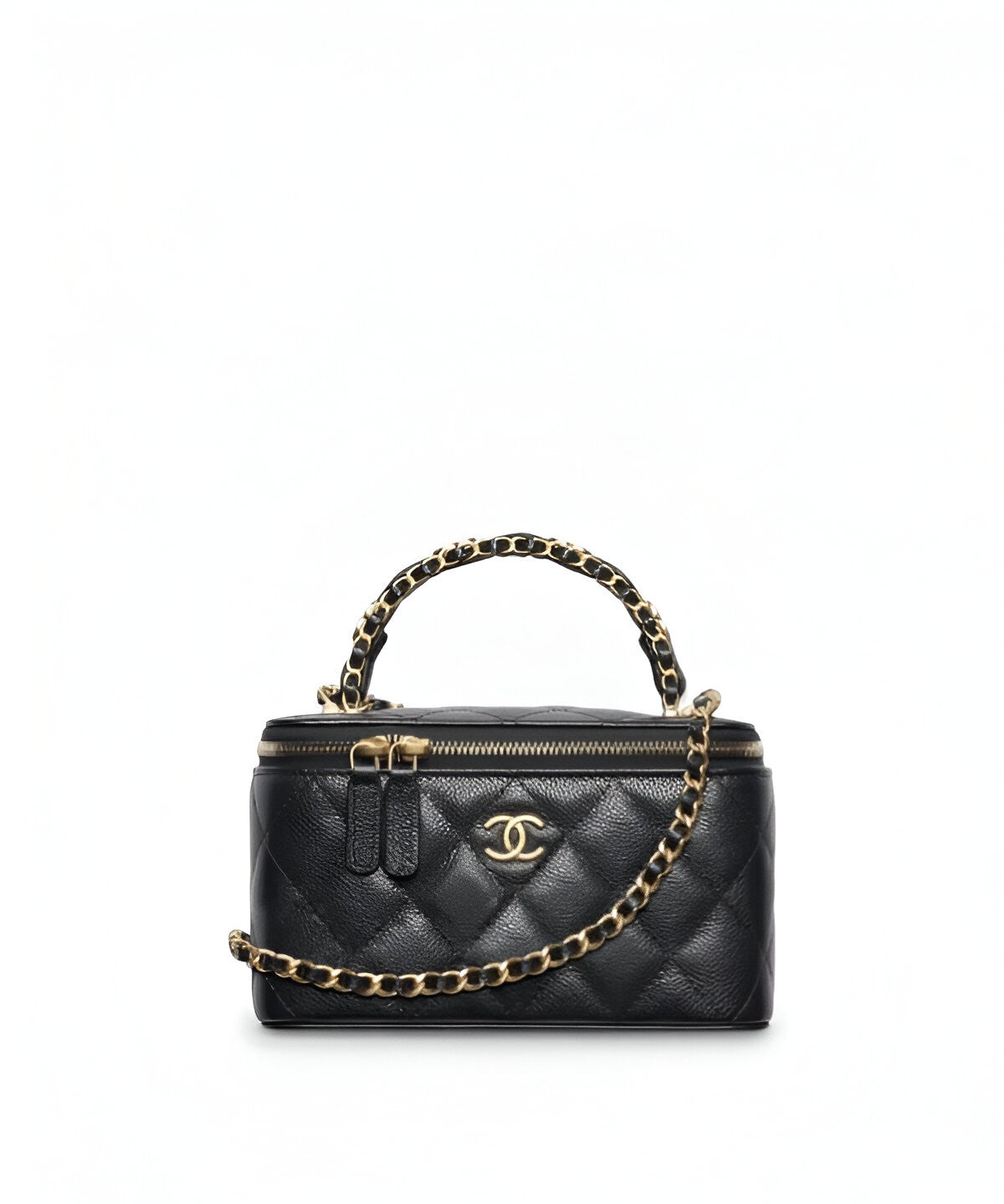 Chanel 코스메틱 베니티백 체인 스트랩 블랙 미니 숄더 파우치