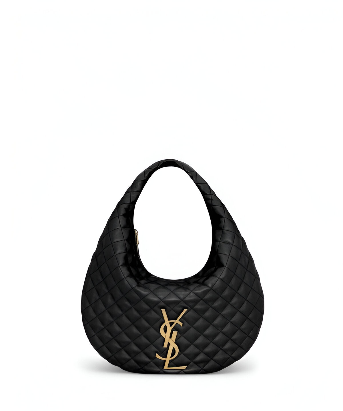 생로랑 퀄팅 나파 ICARE 호보 백 블랙 나파 가죽 YSL 로고 퀄팅 숄더백