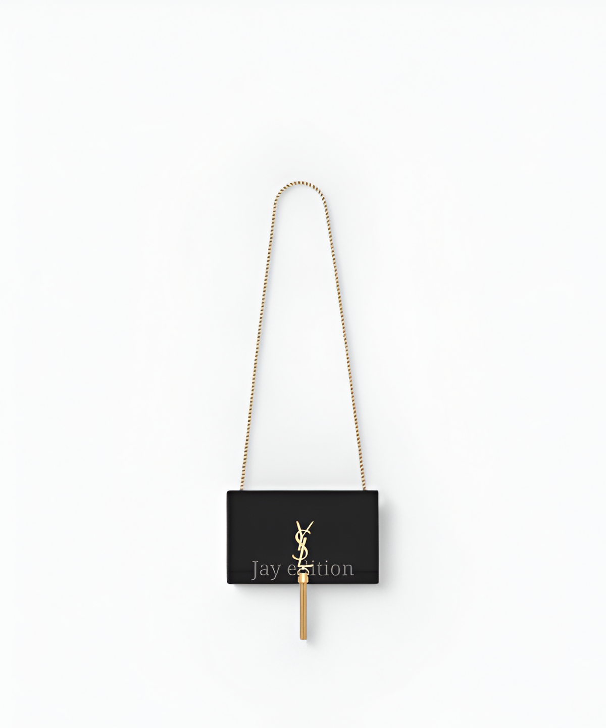 생로랑 케이트 테슬 체인백 미디움 YSL 로고 블랙 가죽 골드 테슬 체인 디자인