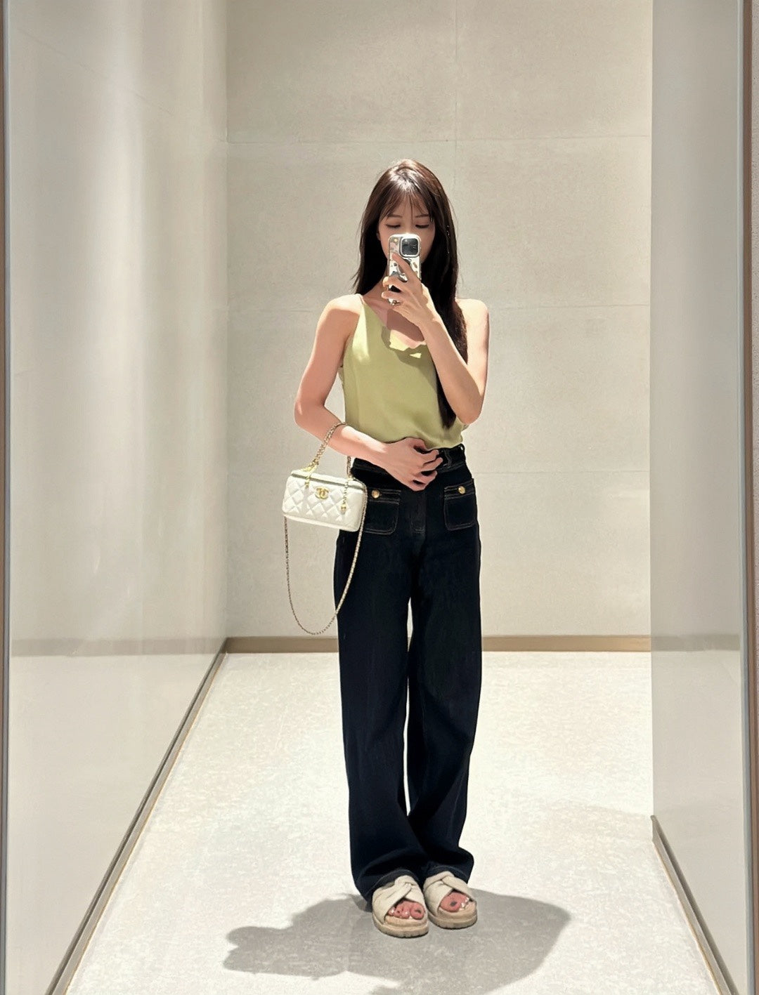 C 스몰 체인 코스메틱 케이스
