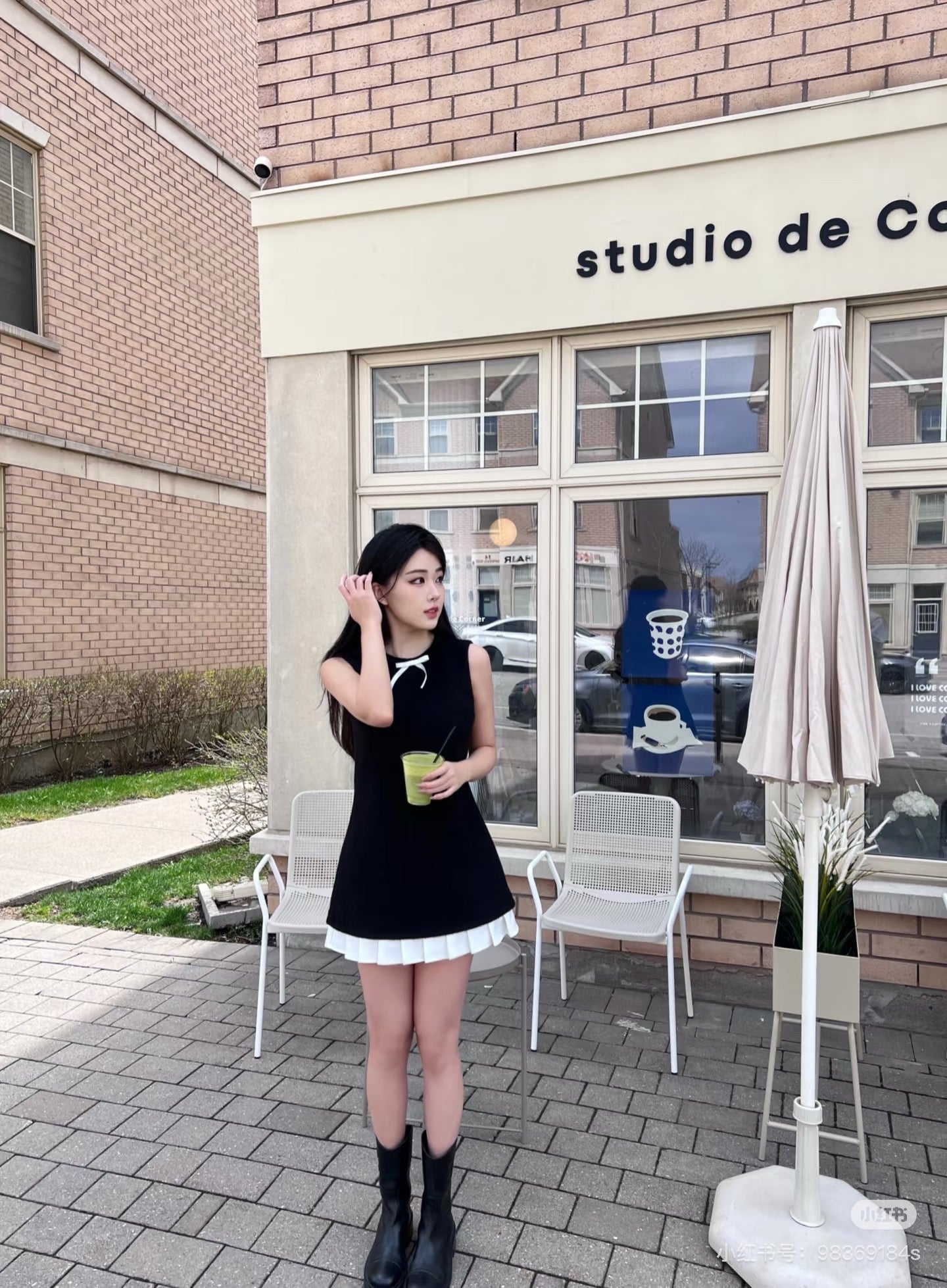 C 레더 미들 부츠