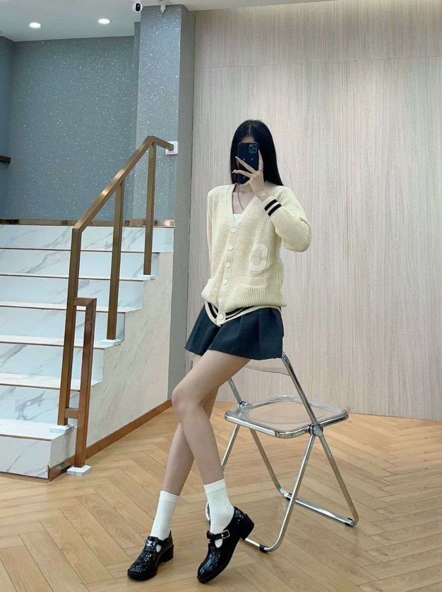 C CC 버클 페이던트 메리제인 로퍼