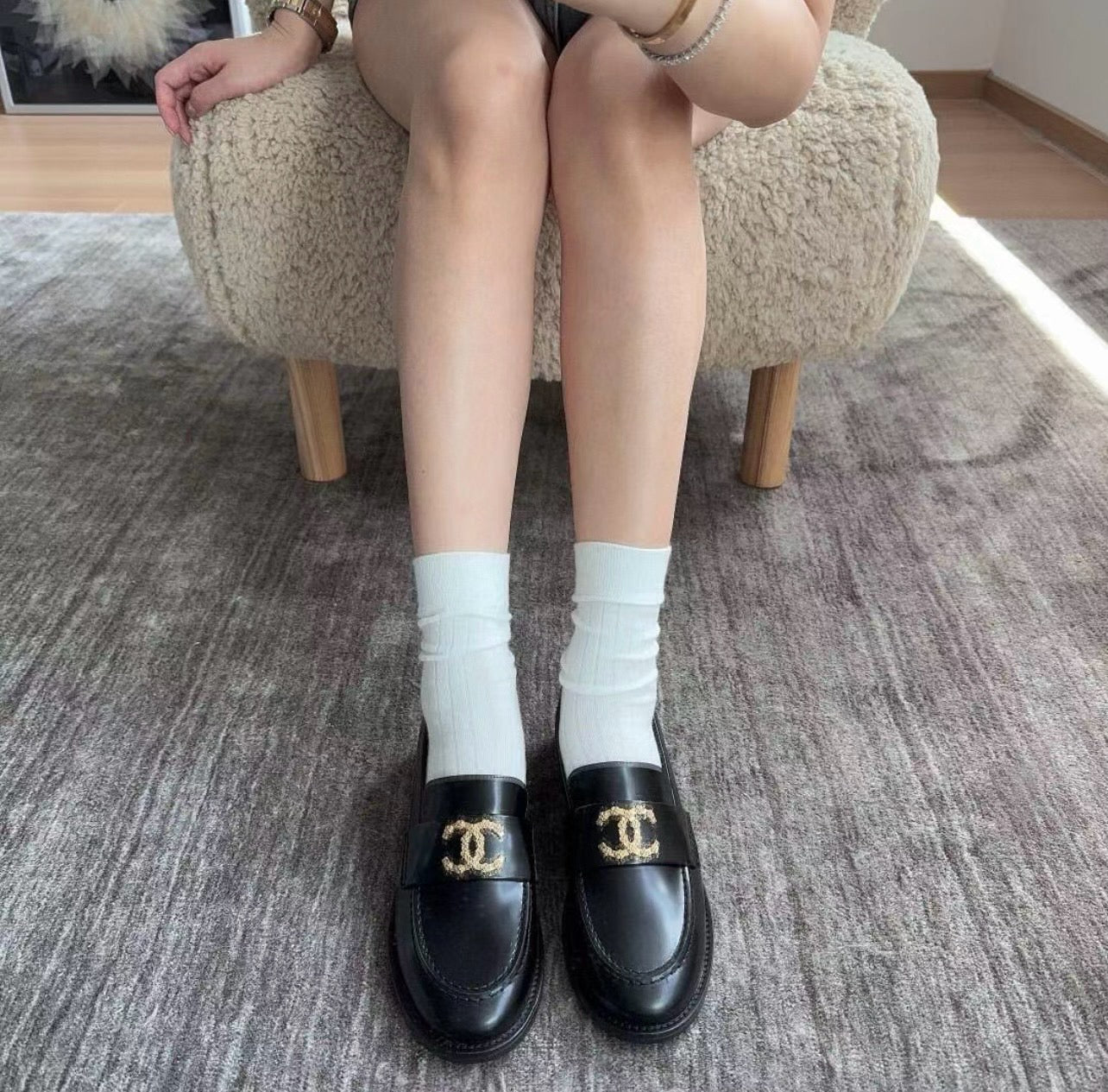C 24SS 까멜리아 CC로고 로퍼