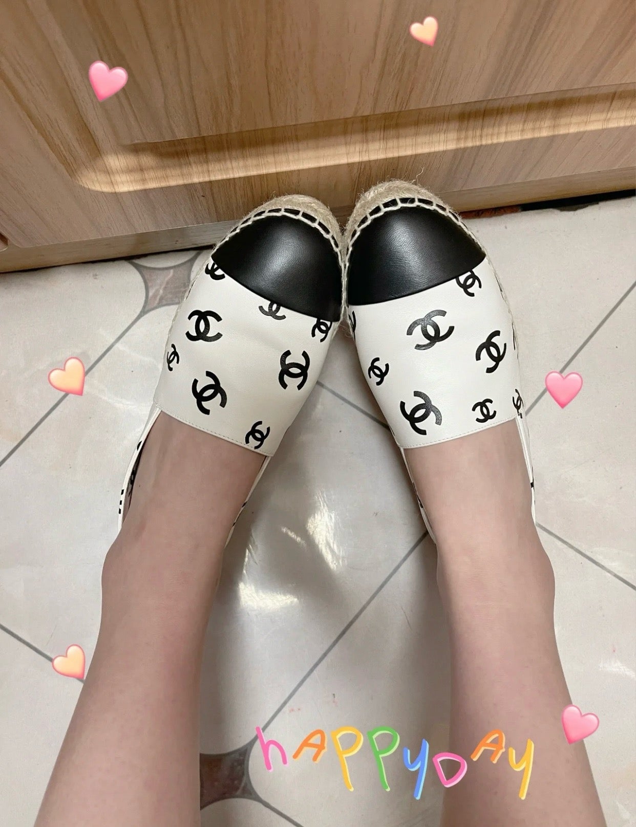 C CC 로고 프린팅 에스파듀