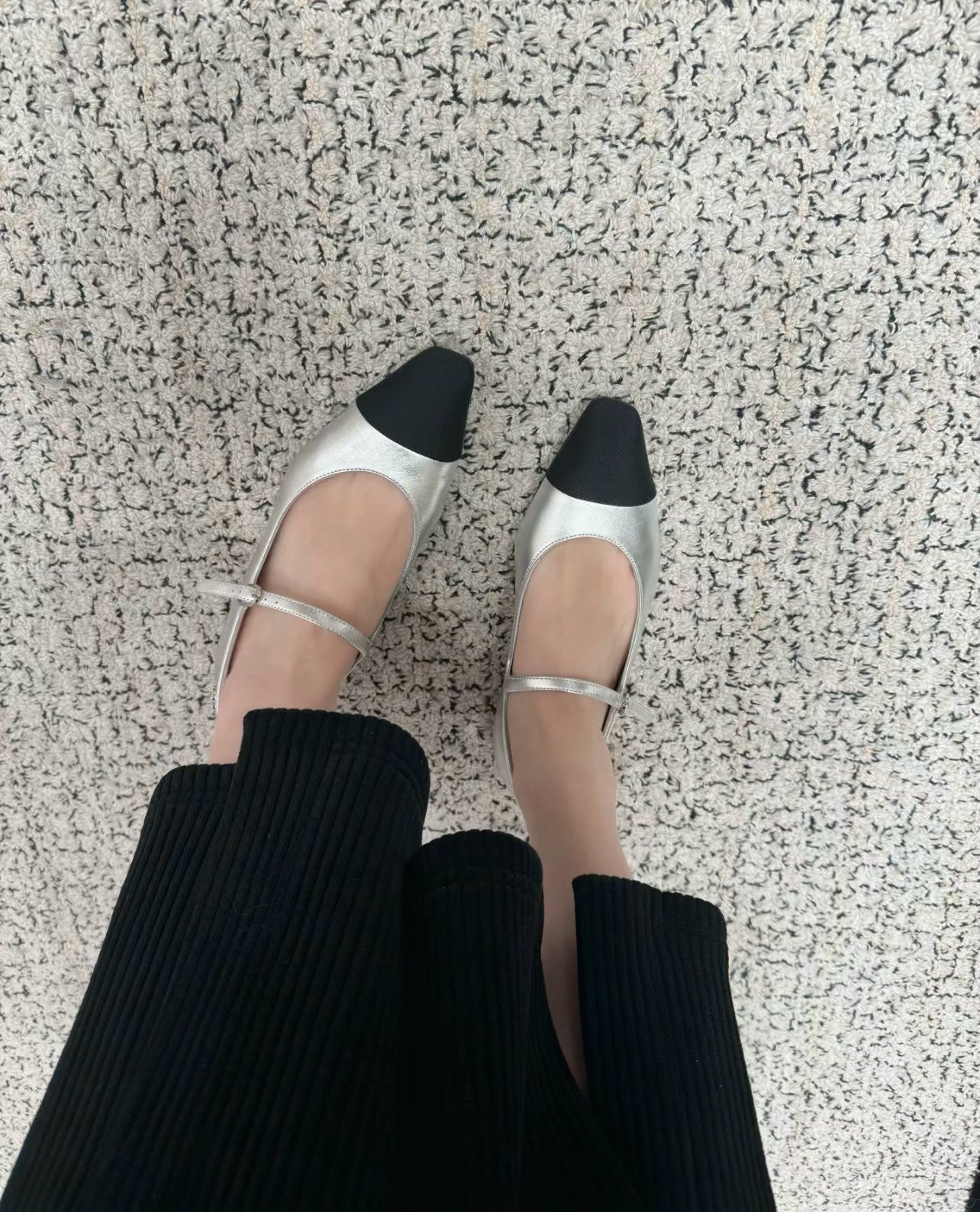 C 실버 메리제인 플랫