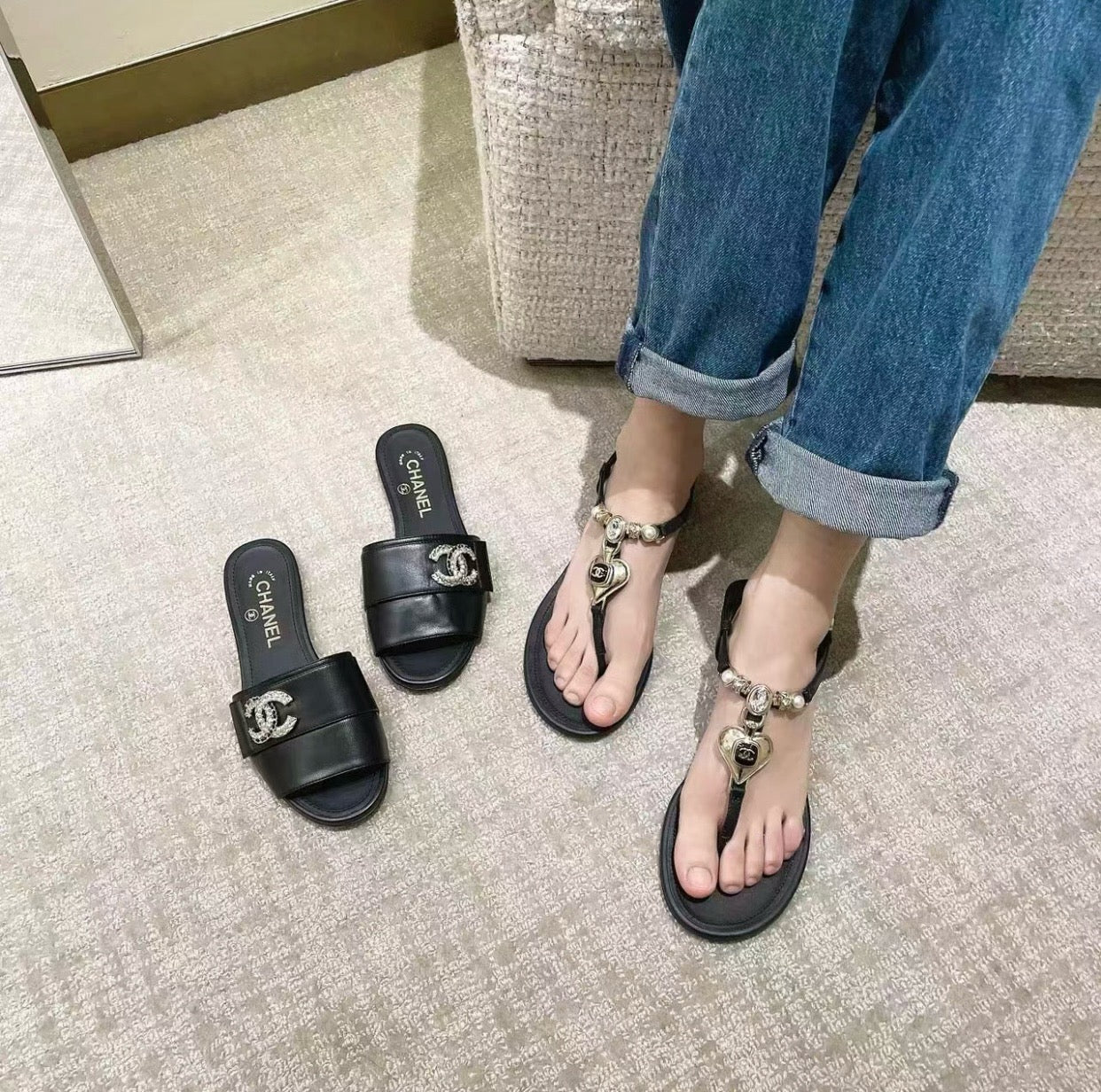 C 23SS CC 하트 플립 플랍