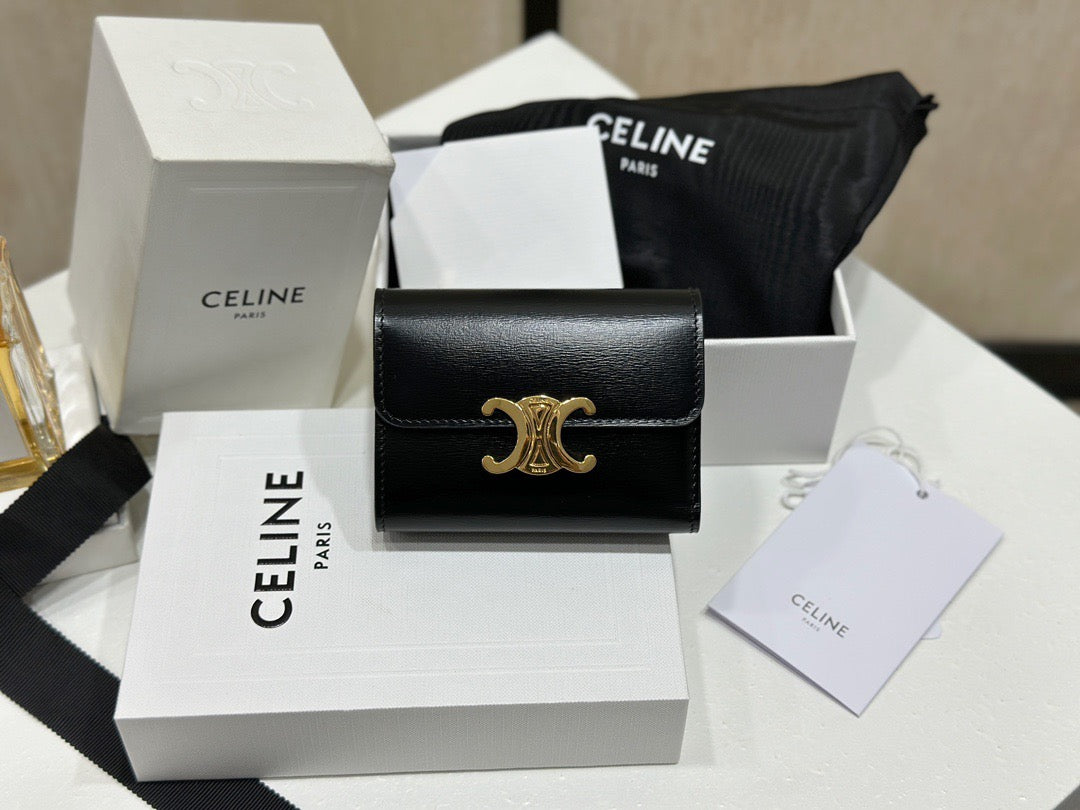 CEL 트리옹프 콤팩트 코인 월렛 레더