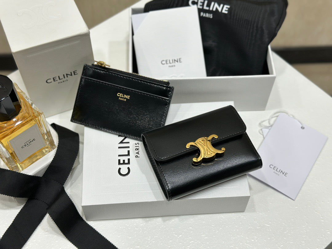 CEL 트리옹프 콤팩트 코인 월렛 레더
