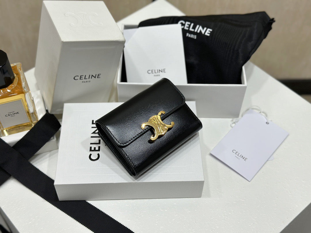 CEL 트리옹프 콤팩트 코인 월렛 레더
