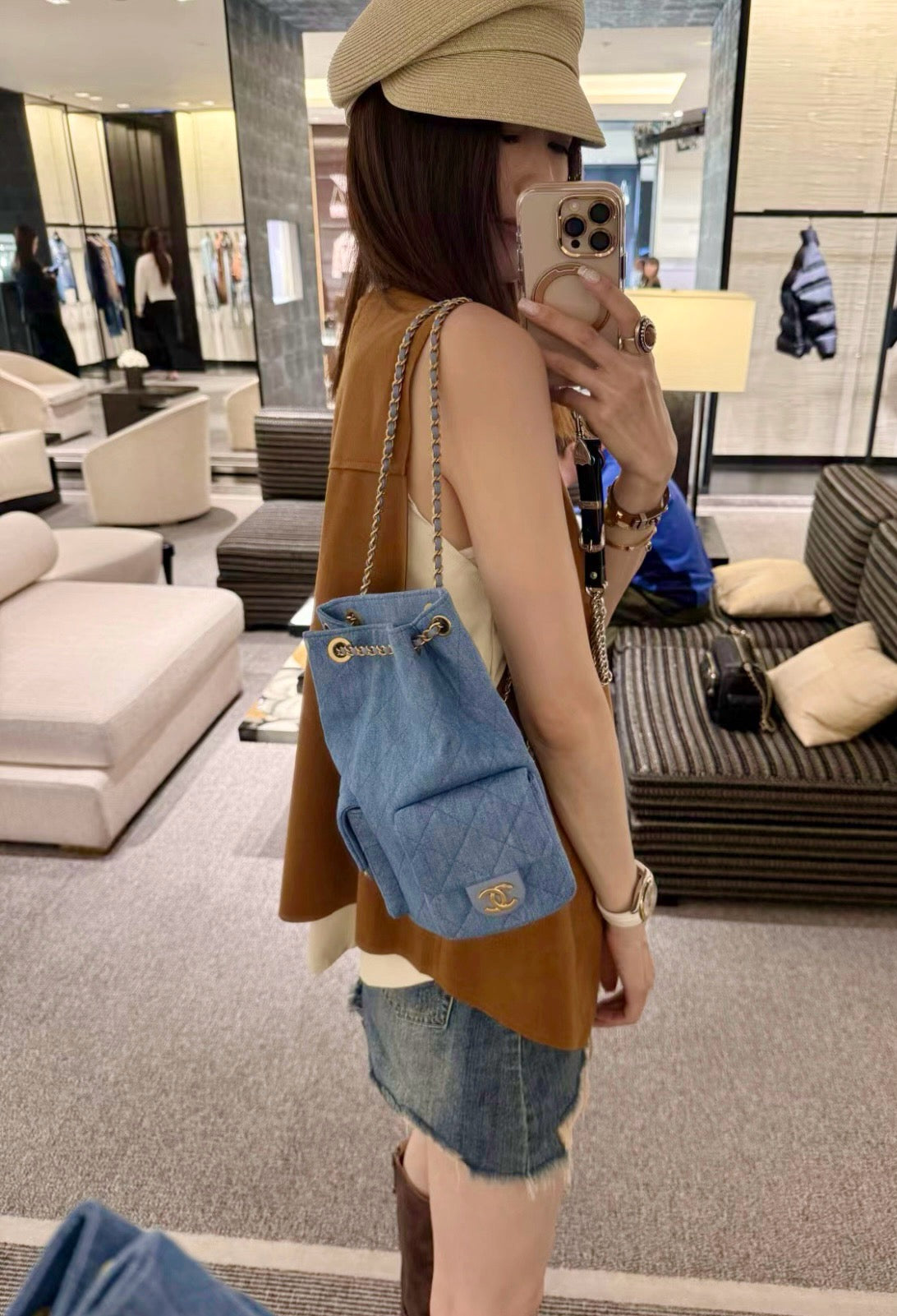 C 25C 데님 백팩