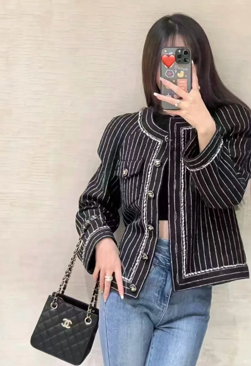 C 클래식 미니 버킷백