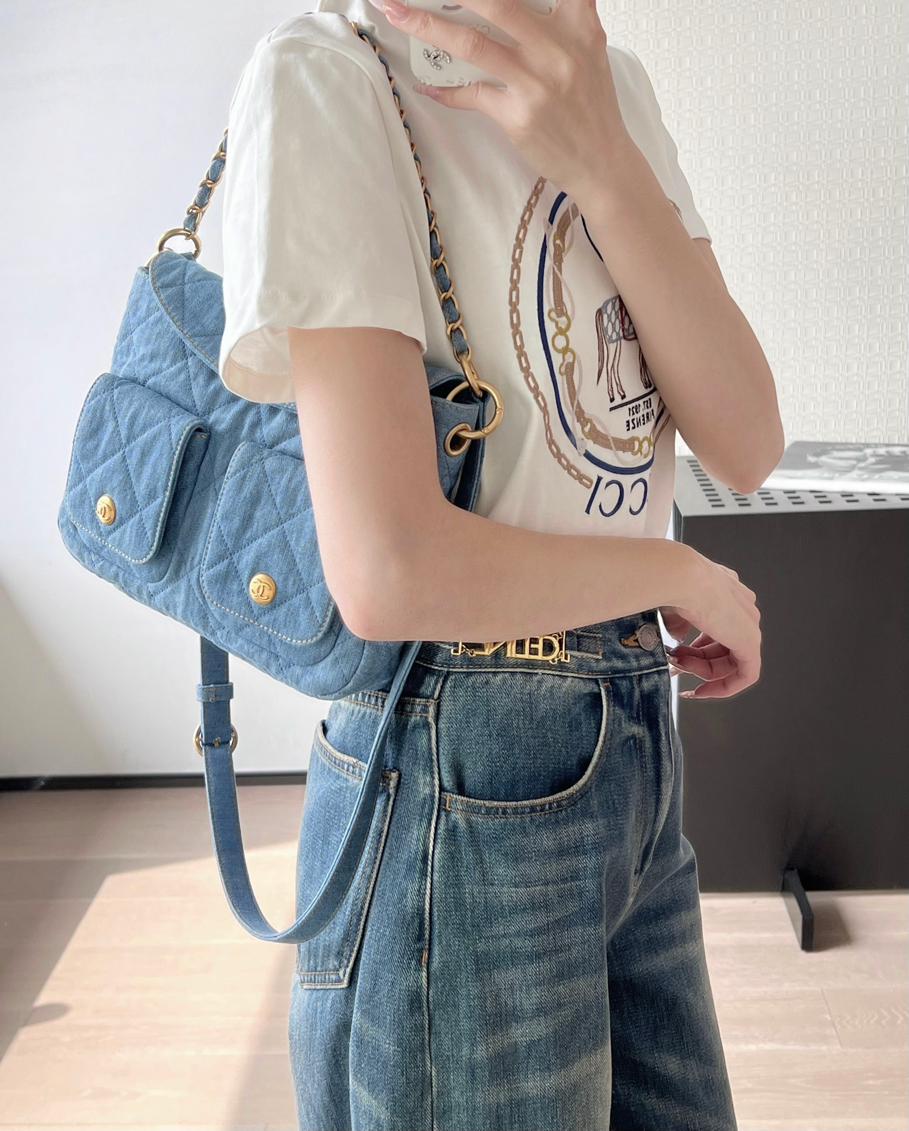 C 더블 포켓 호보백 스몰