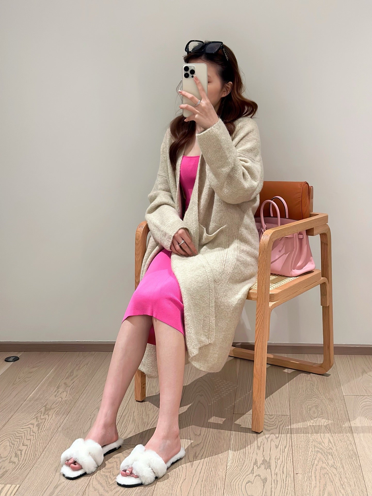 에르메스 Oran 오란 슬리퍼  시어링 (화이트)