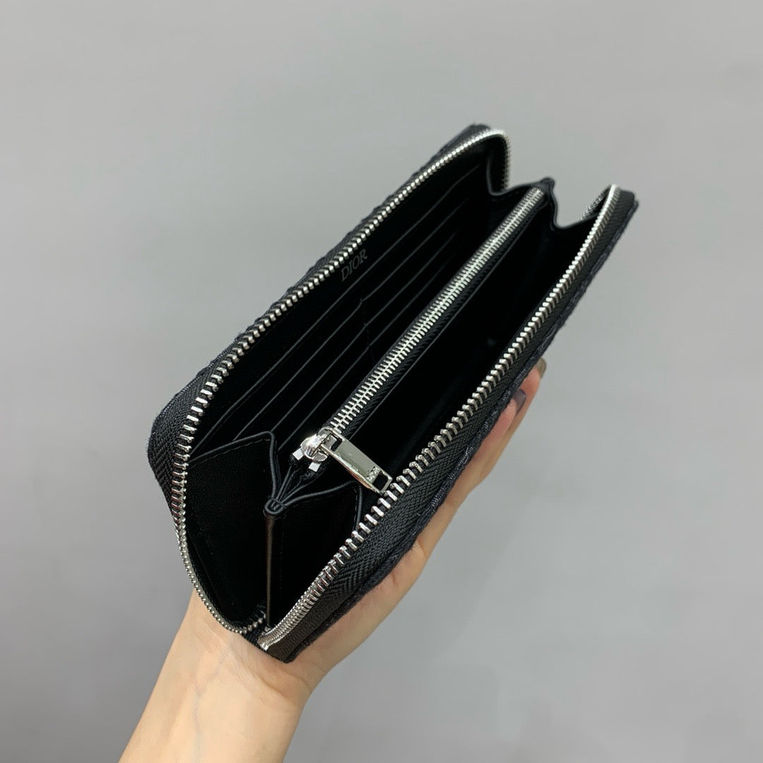 디올 오블리크 지퍼 장지갑