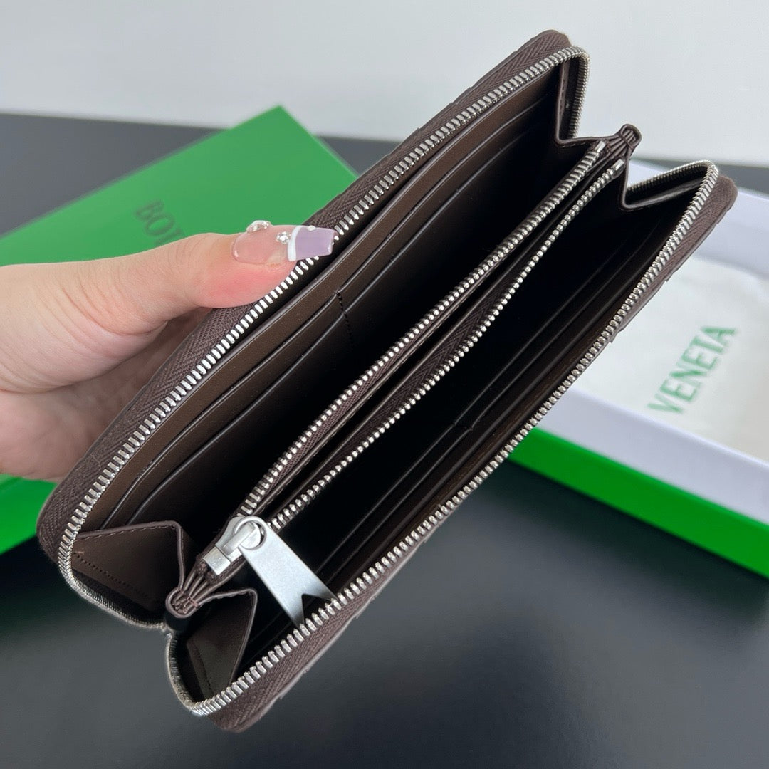보테가 베네타 인트레치아토 지퍼 투톤 장지갑