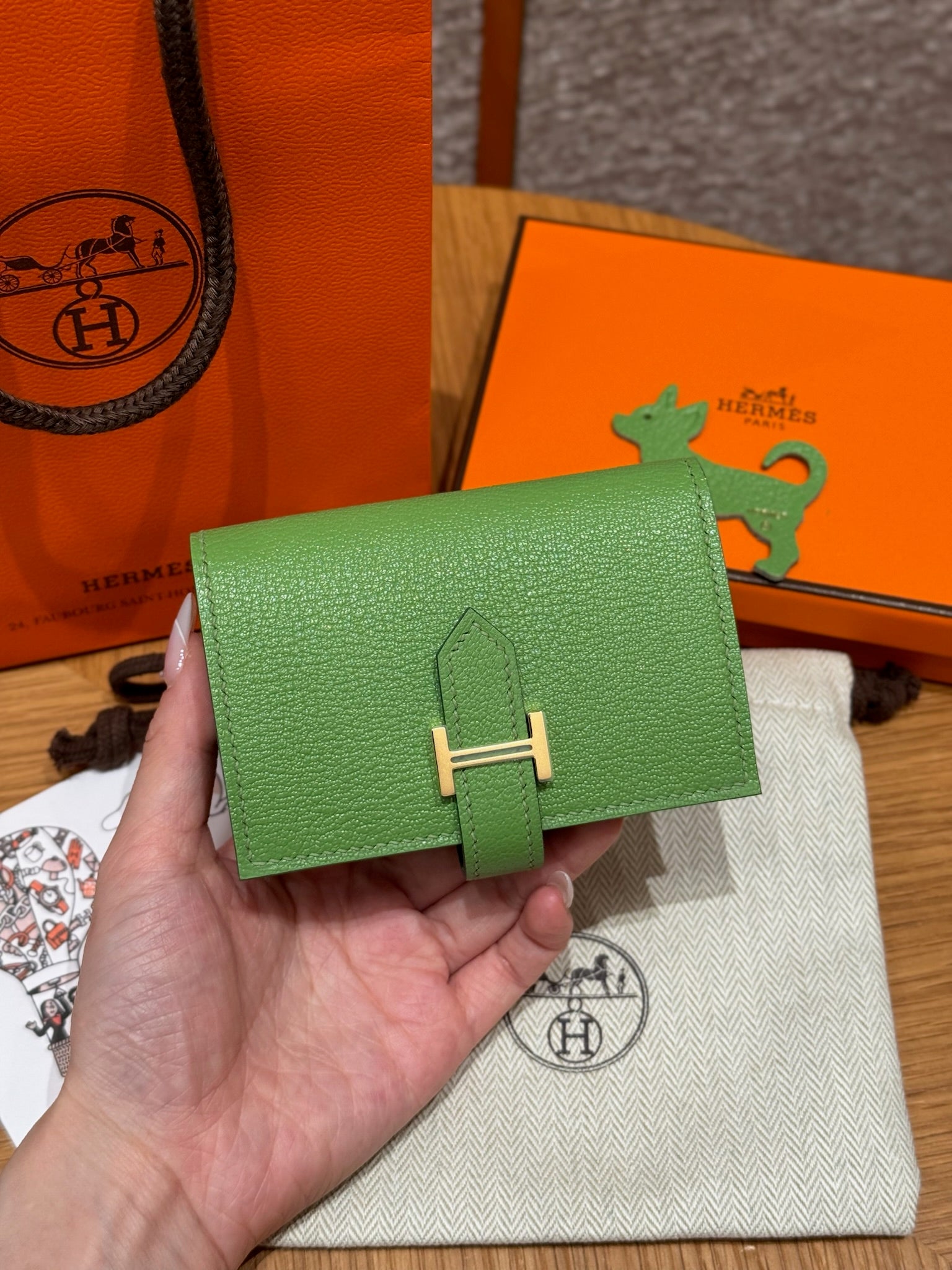 에르메스 베안 미니 지갑 미조레