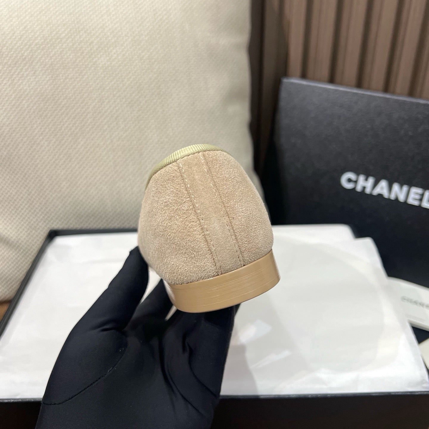C 스웨이드 발레리나 플랫