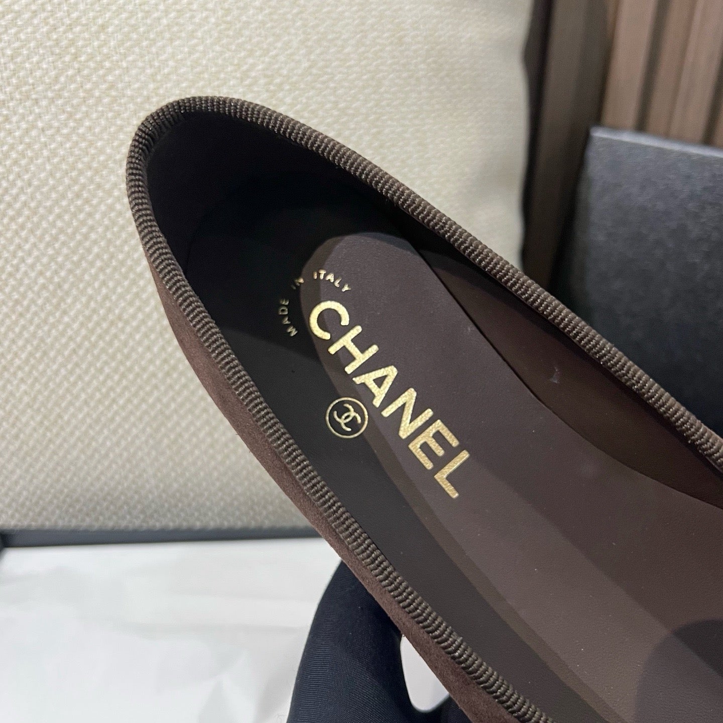 C 스웨이드 발레리나 플랫