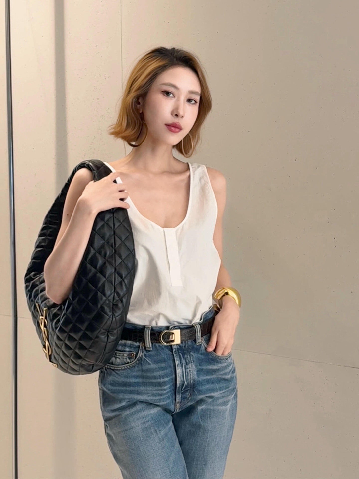 생로랑 퀄팅 나파 ICARE 호보 백