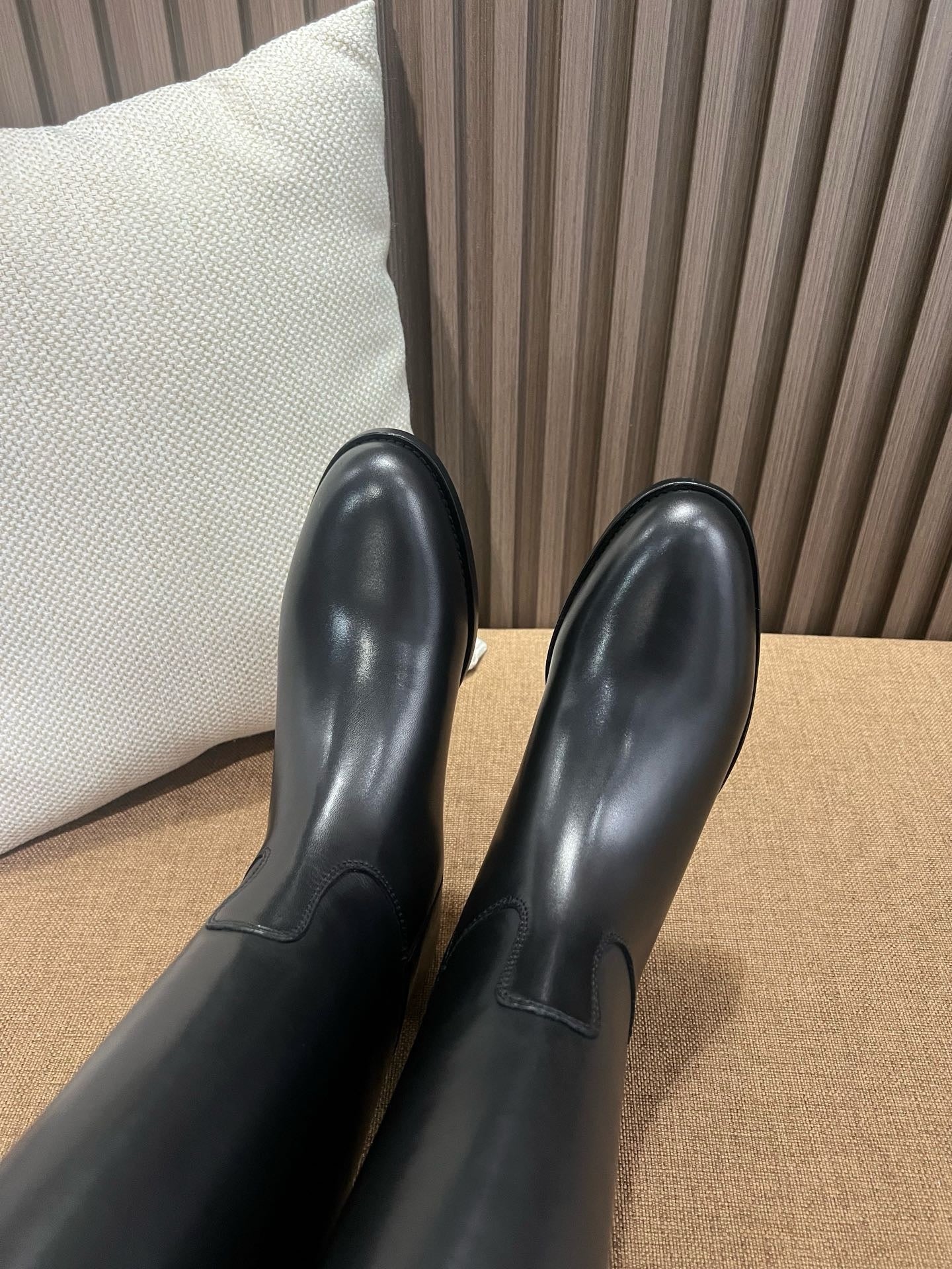 에르메스 점핑 부츠 박스 카프스킨 & 팔라듐 하드웨어 누아