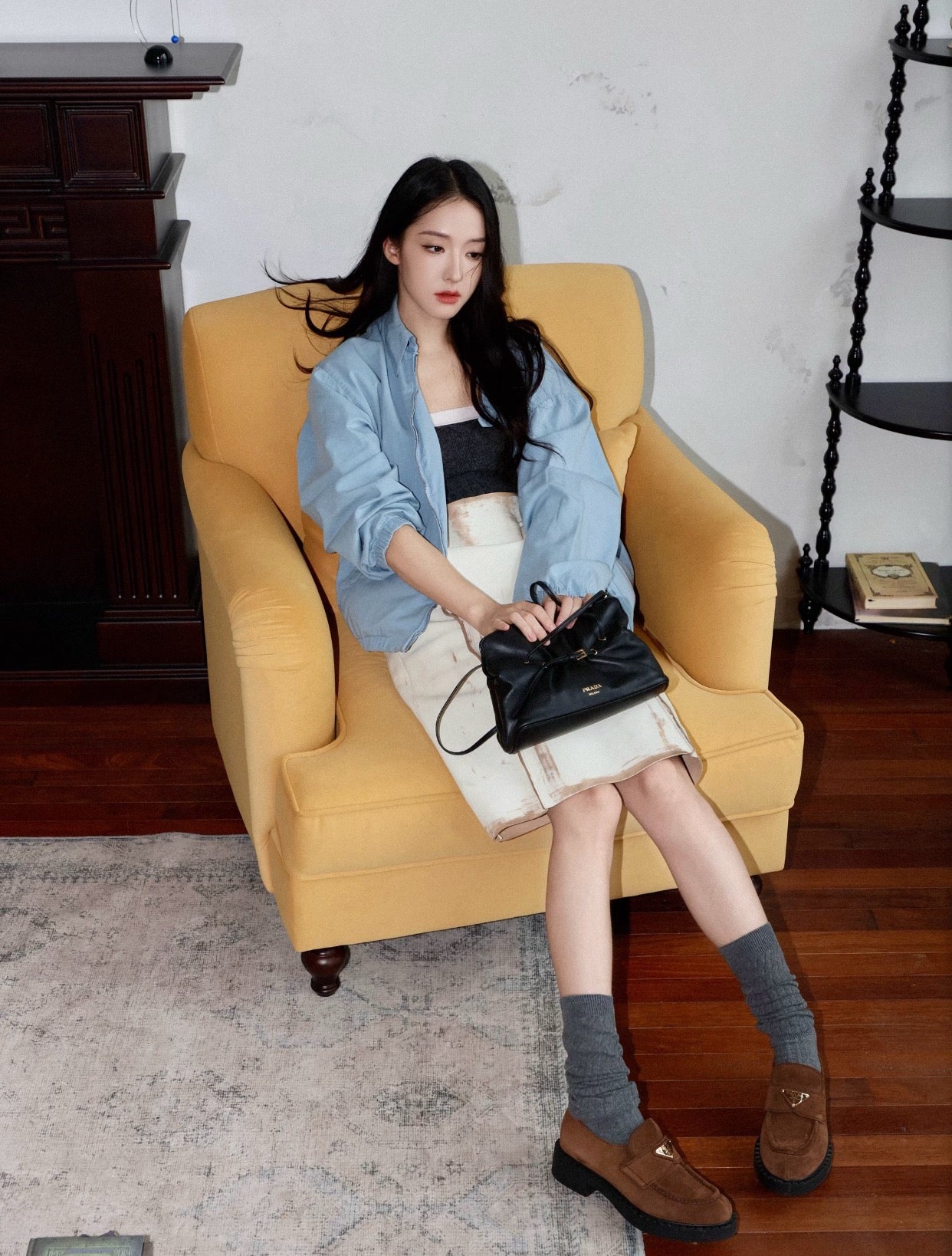 프라다 다다 스몰 나파 가죽 핸드백