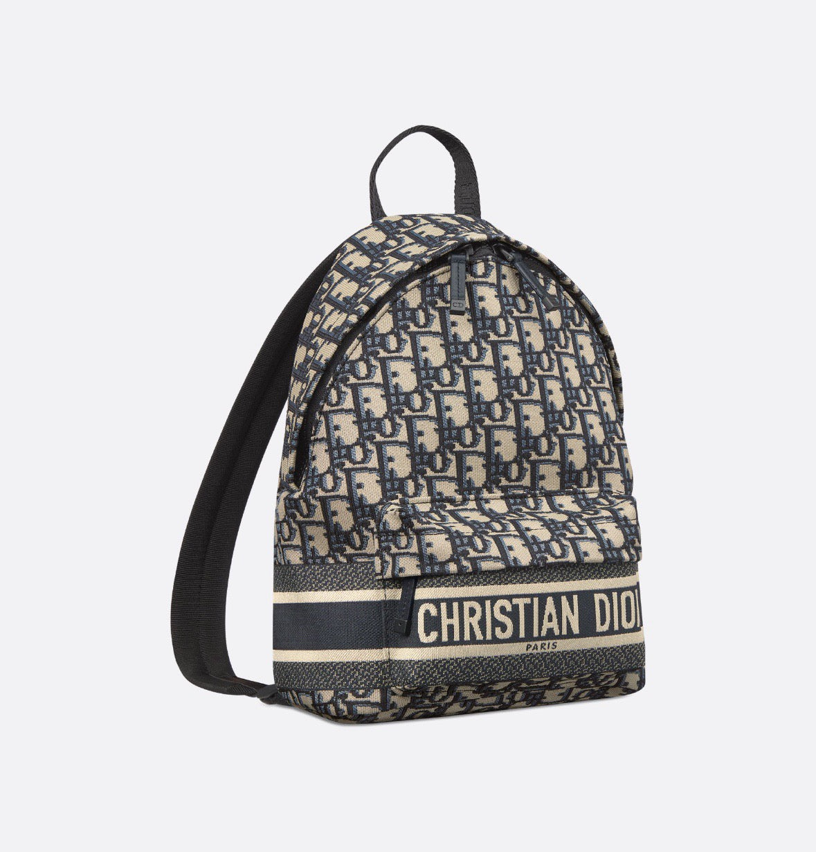 디올 트래블 백팩 블루 디올 오블리크 자카드