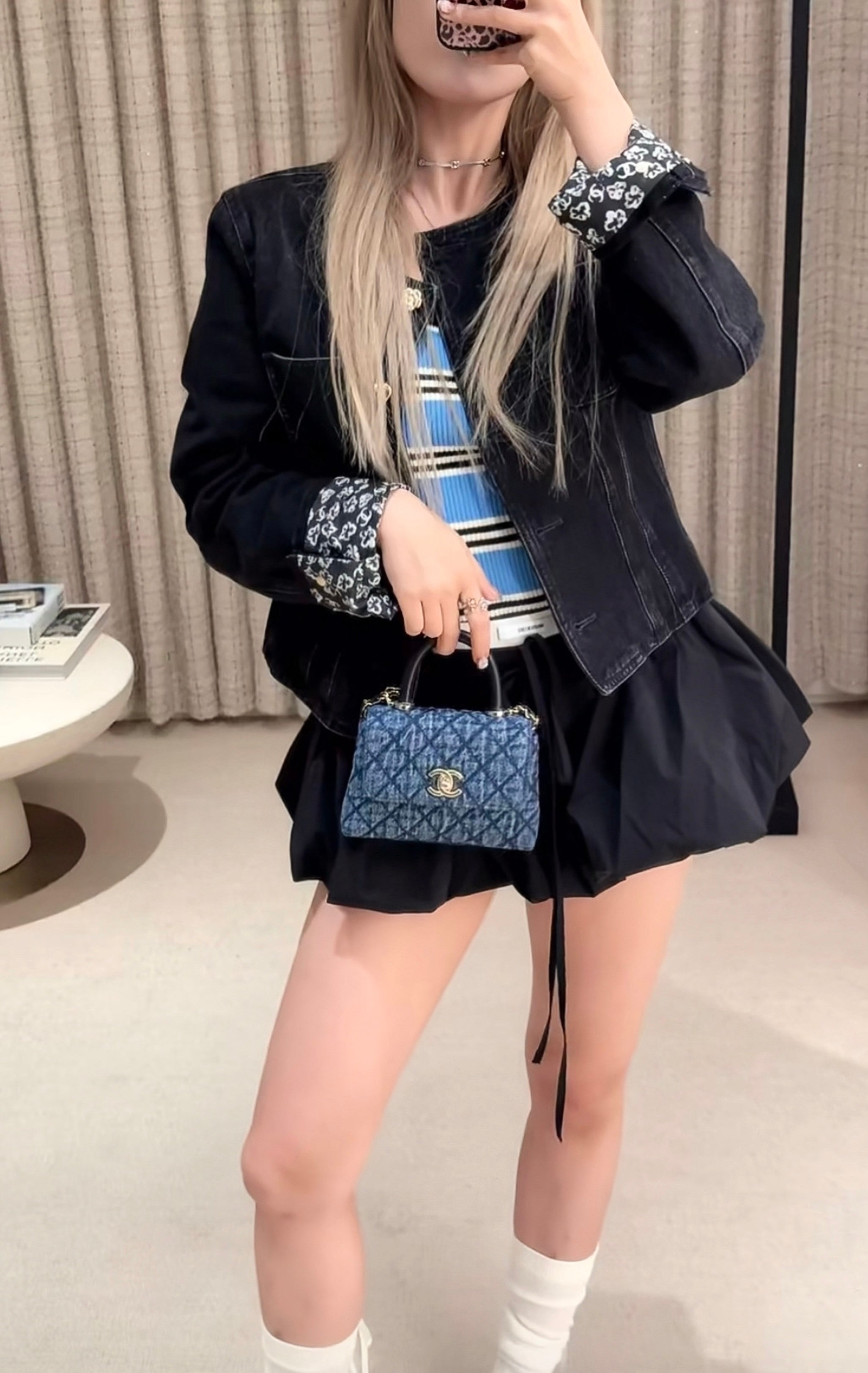 C 데님 코코핸들 미니