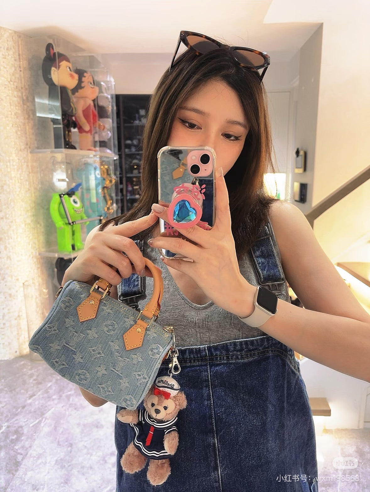루이비통 나노 스피디 모노그램 스카이 블루 데님