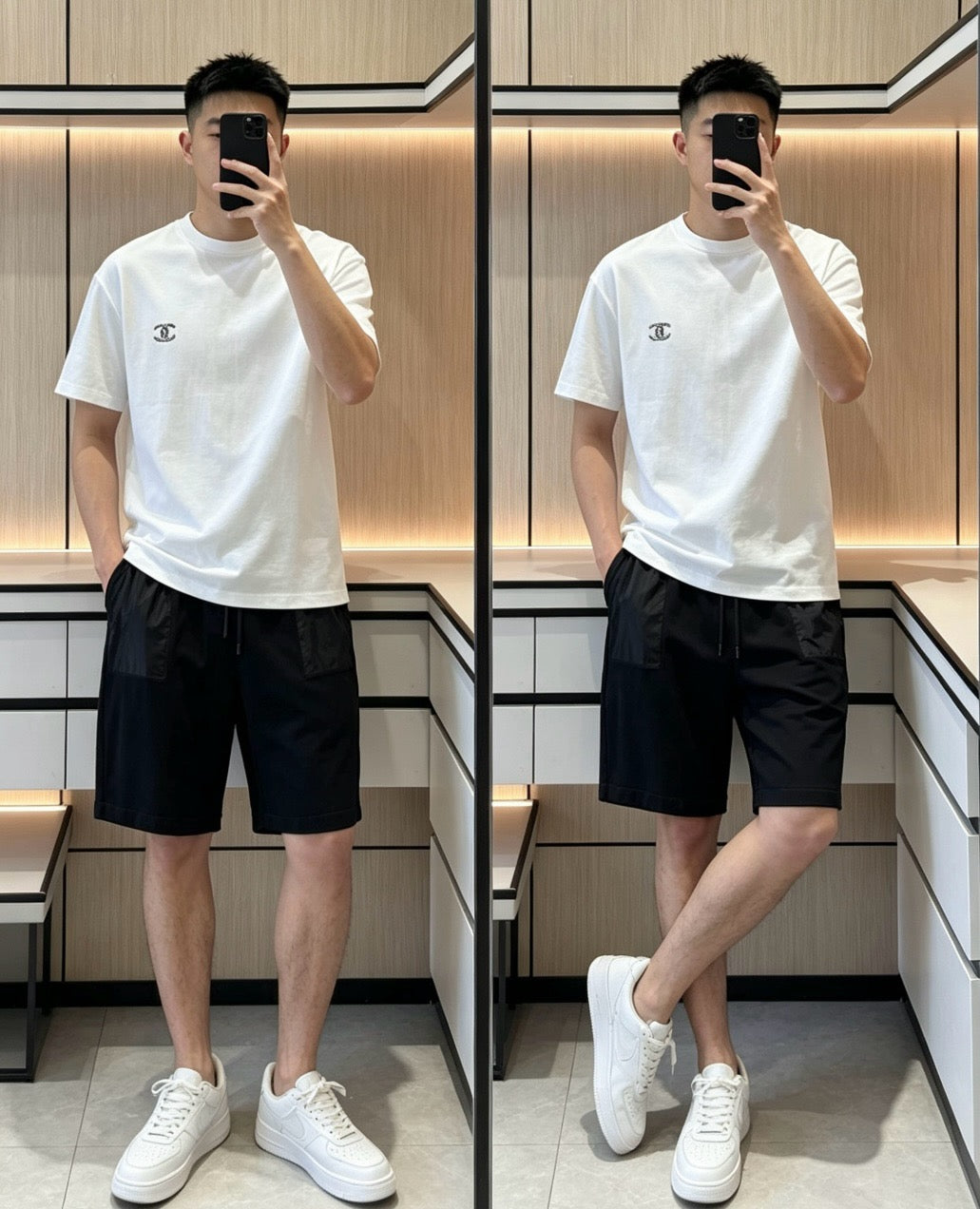 루이비통 쇼츠 위드 테크니컬 시그니처 디테일