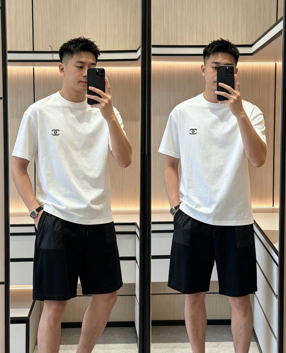 루이비통 쇼츠 위드 테크니컬 시그니처 디테일