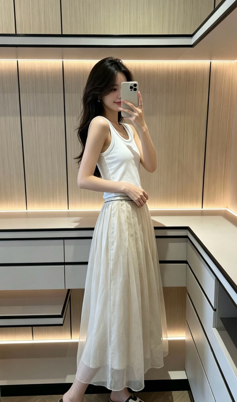 브루넬로 쿠치넬리 실크 샤스커트