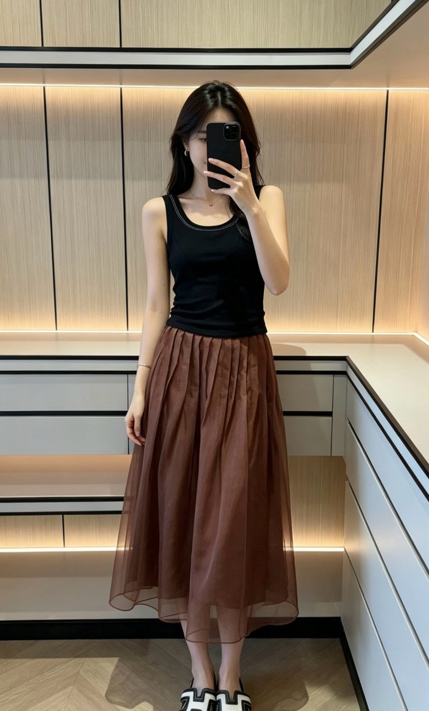 브루넬로 쿠치넬리 실크 샤스커트