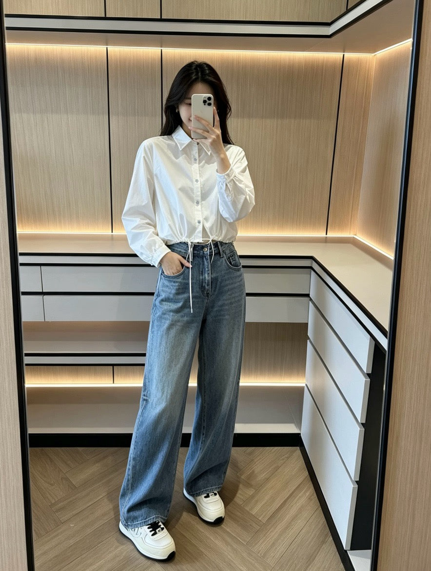 프라다 삼각고로 중청 데님