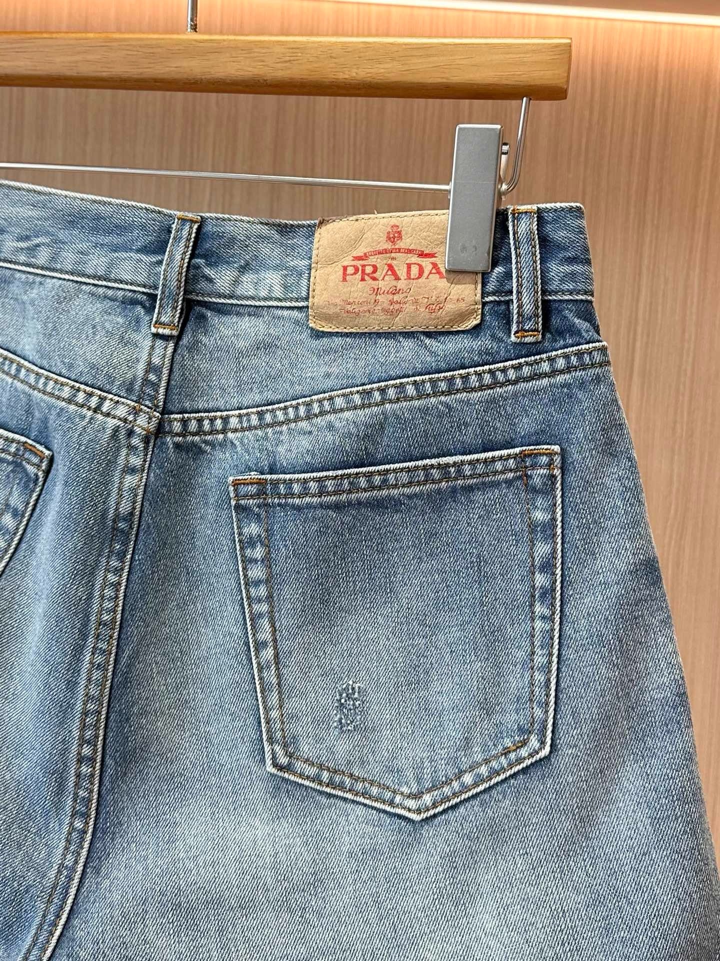 프라다 데님 미니 반바지