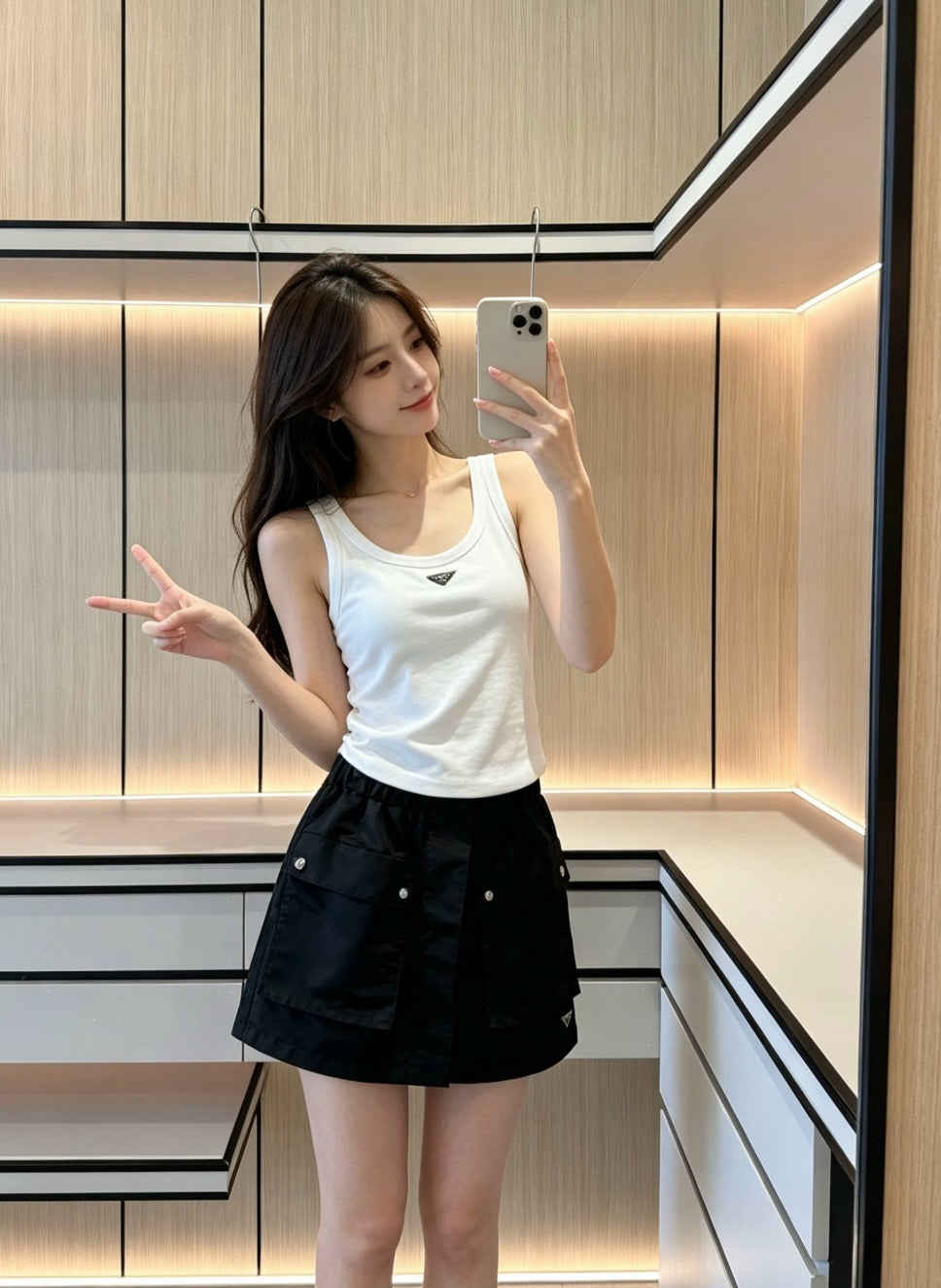 프라다 리나일론 미니 스커트
