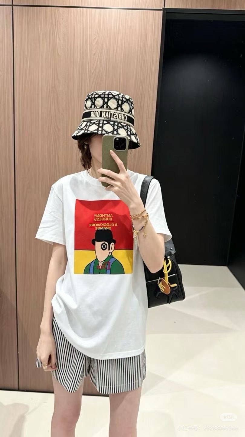 디올 북 토트 프린트 티셔츠