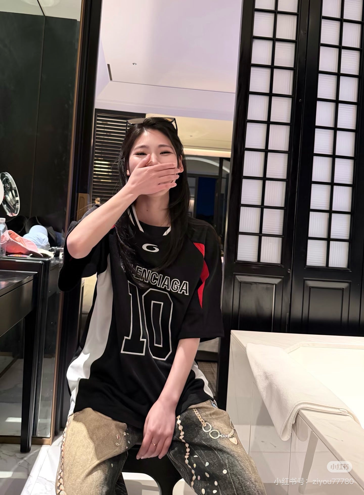 발렌시아가 X NBA 드라이 저지 티셔츠