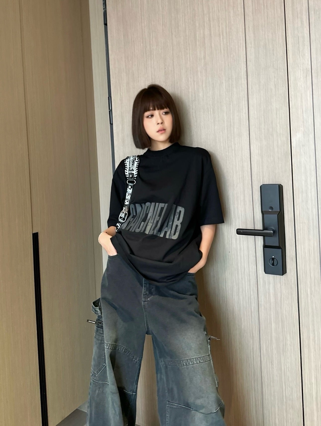 발렌시아가 아가이크넬라브 프린팅 티셔츠