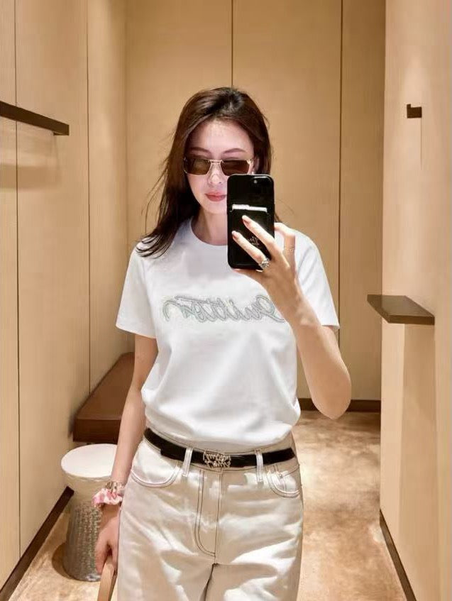 루이비통 데님 로고 티셔츠