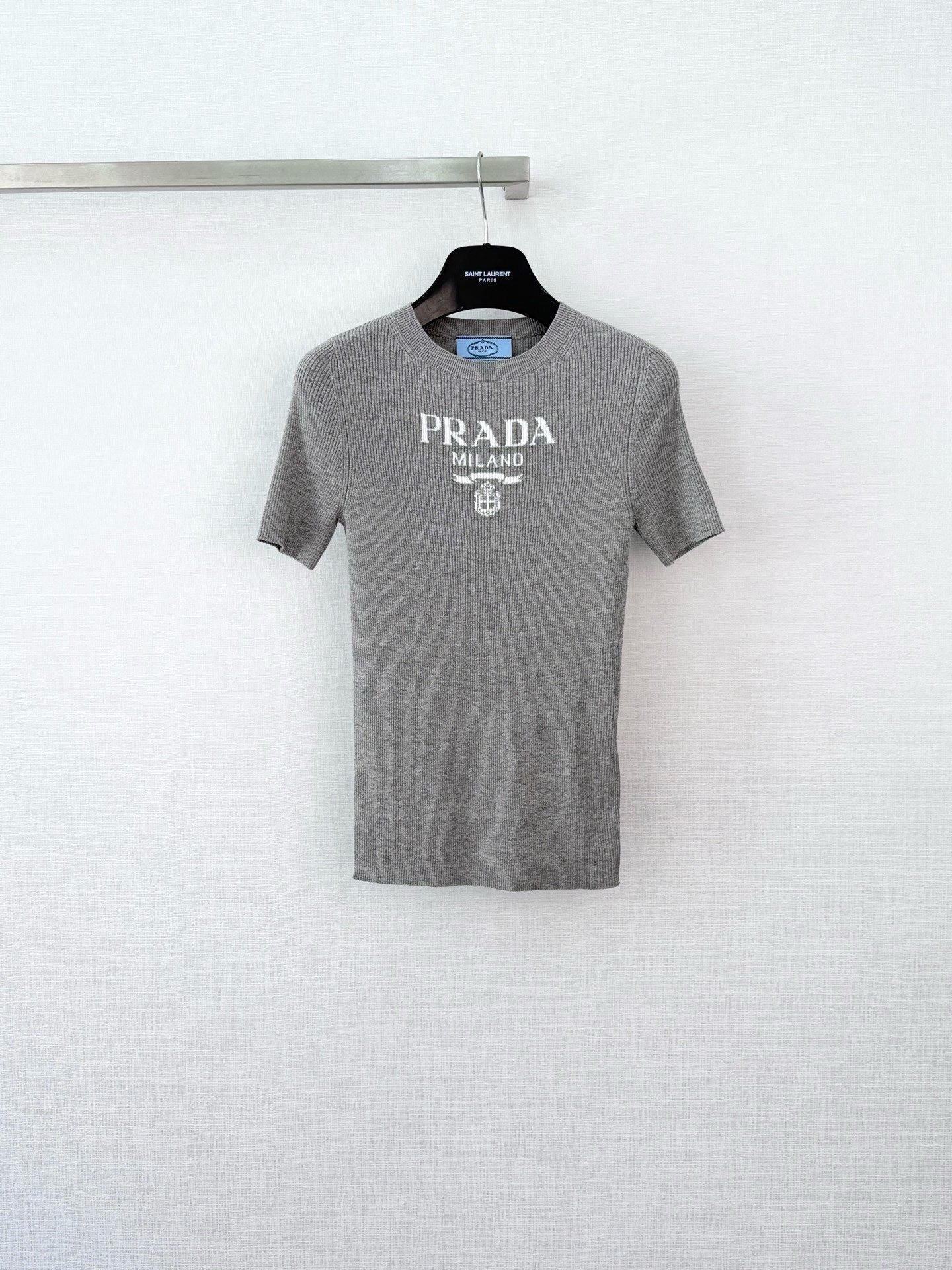 프라다 실크 크루넥 스웨터 티셔츠