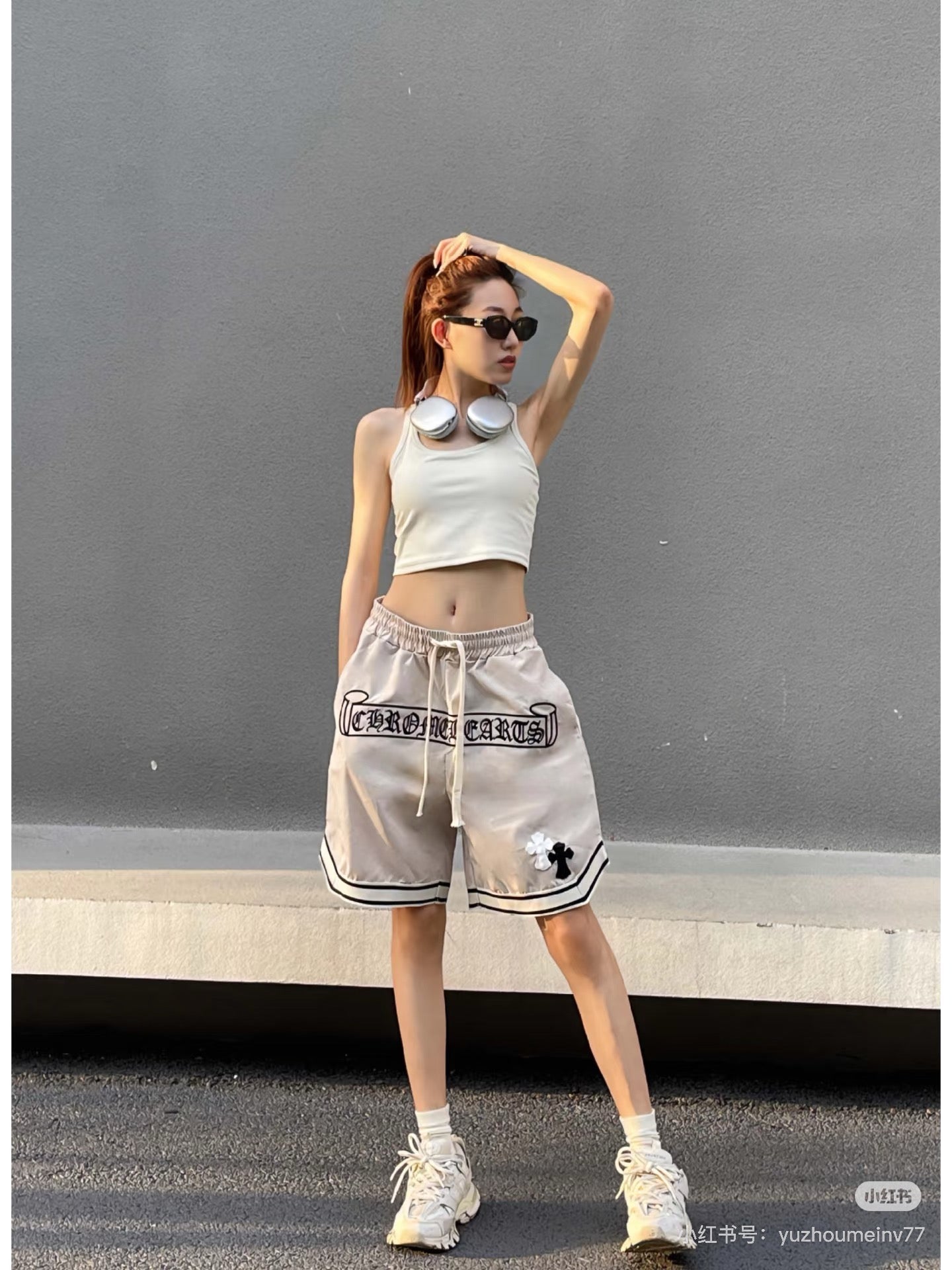 크롬하츠 레터링 자수 반바지