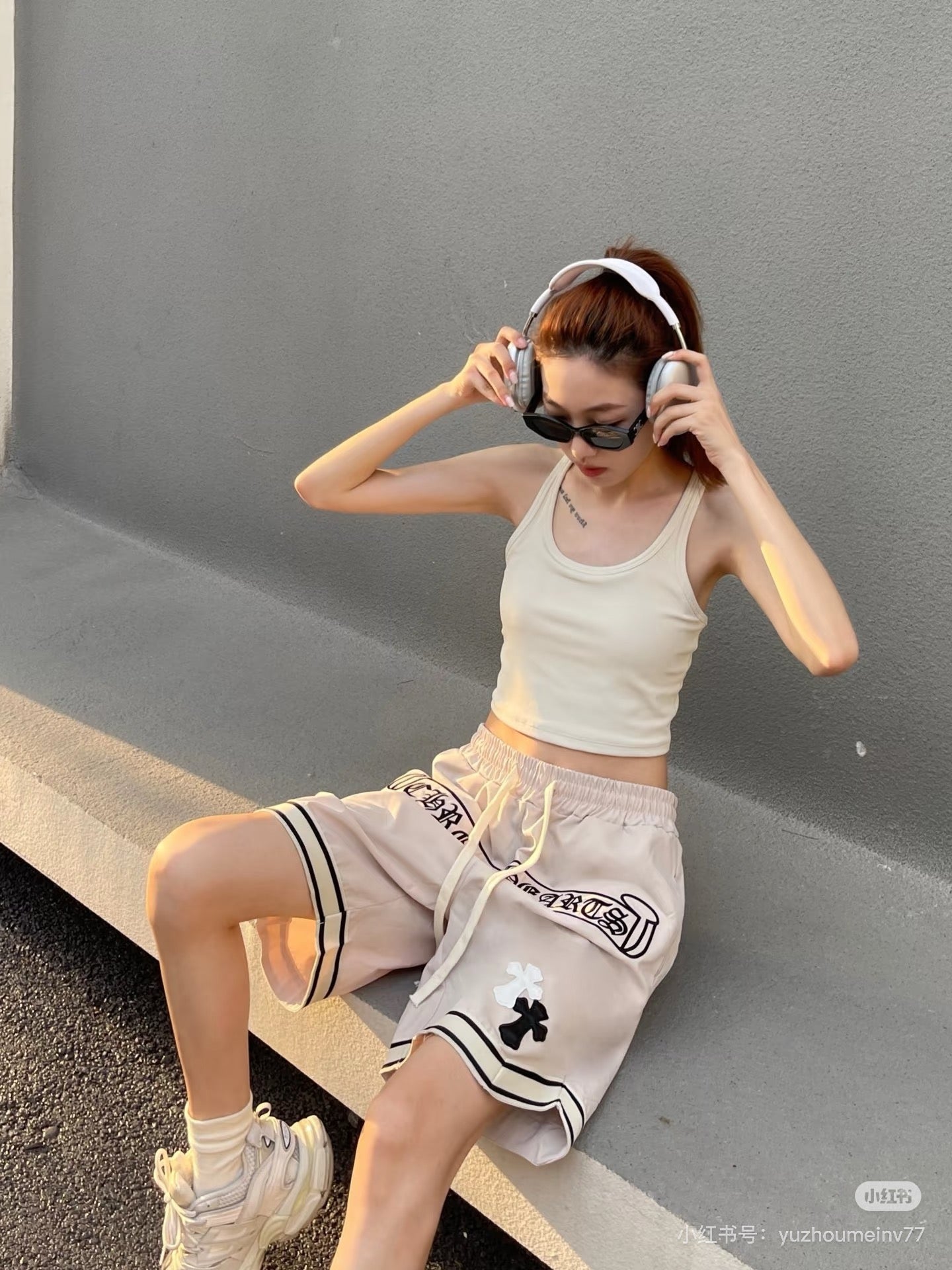 크롬하츠 레터링 자수 반바지