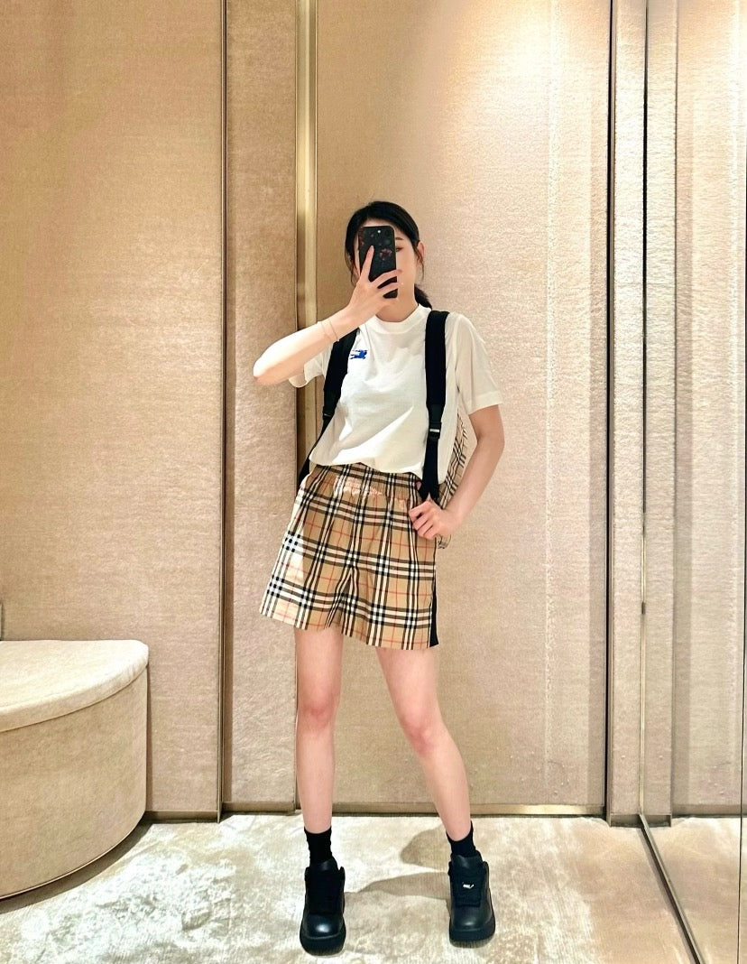 버버리 체크 코튼 쇼츠
