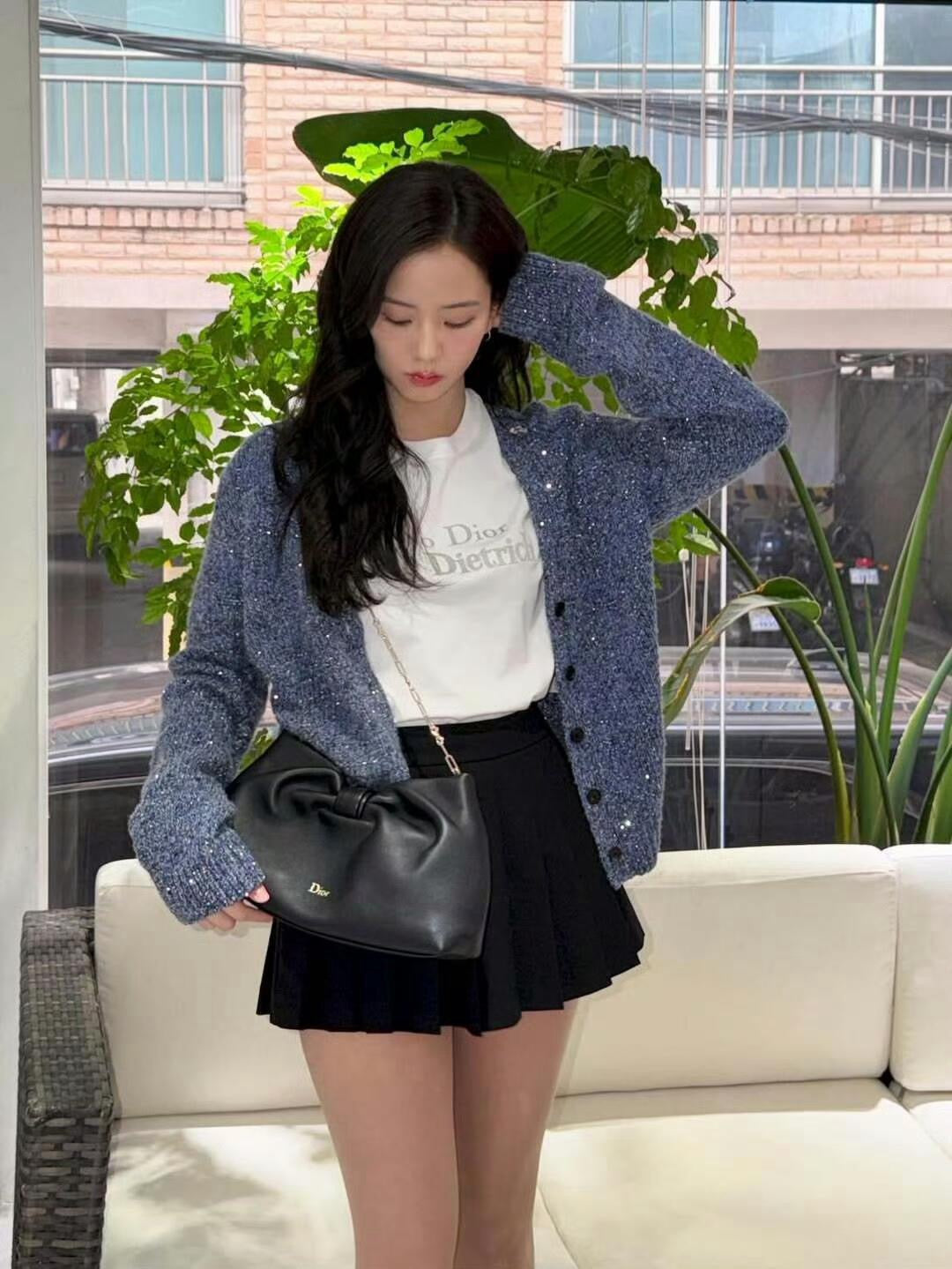 디올 노디올 자수 반팔 티셔츠