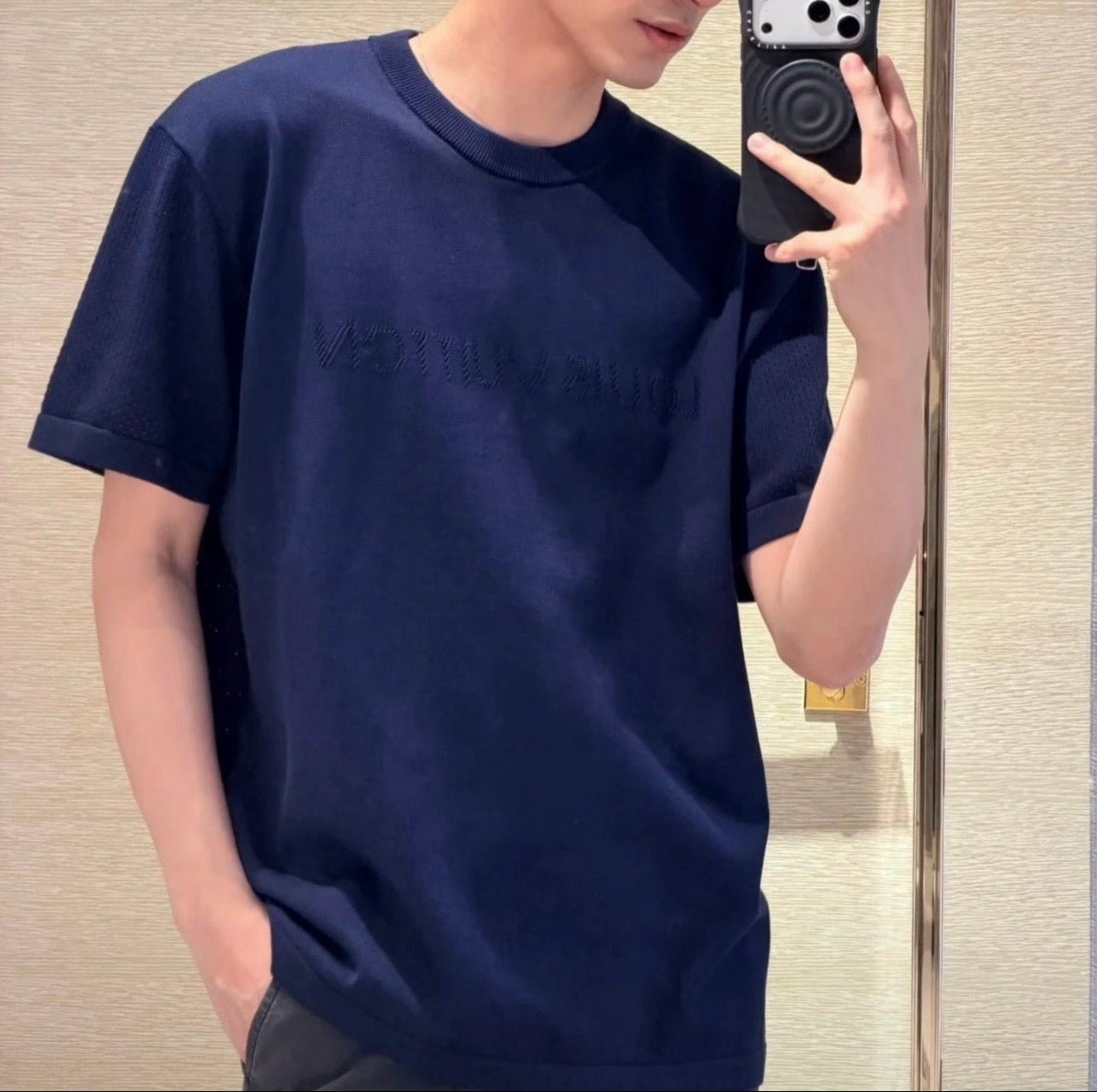 루이비통 코튼 캐시미어 크루넥 티셔츠
